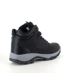 Sort vandafvisende herreankelstøvle med varmt for, robust TPR-sål og lynlås i siden