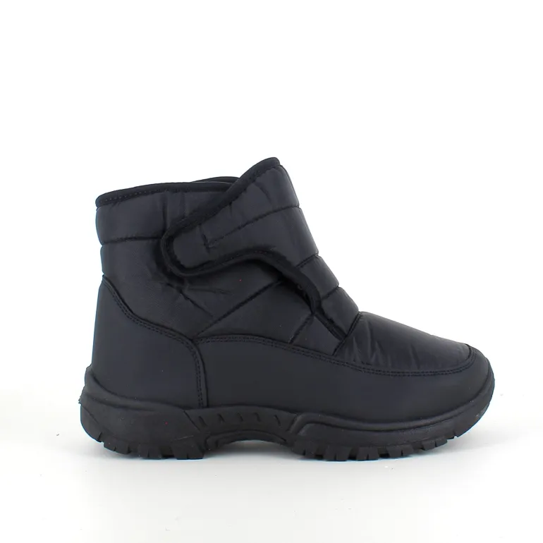 Sort vatteret støvle med velcroåbning