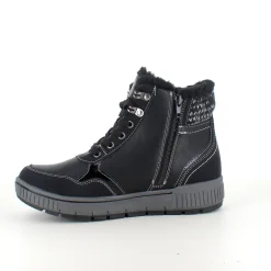 Sort vinterstøvle med snørebånd