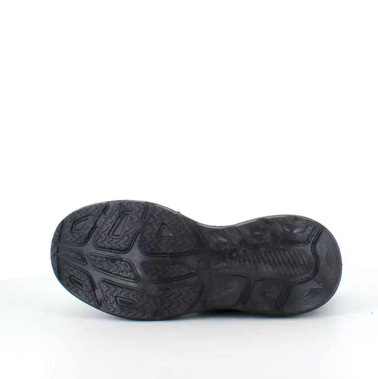 Sorte slip-on sko med strikoverdel