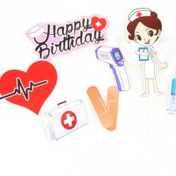 Sundhedspersonale kagepynt på pind 6 stk.