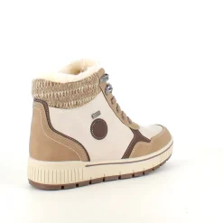 Taupe vinterstøvle med snørebånd