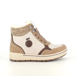 Taupe vinterstøvle med snørebånd