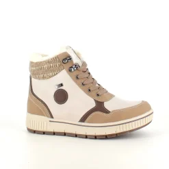 Taupe vinterstøvle med snørebånd