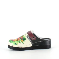 Træsko med papegøjeprint