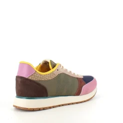 Woden multifarvet sneaker med mesh, læder & ruskind – udtagelig korkindersål & fleksibel rågummisål